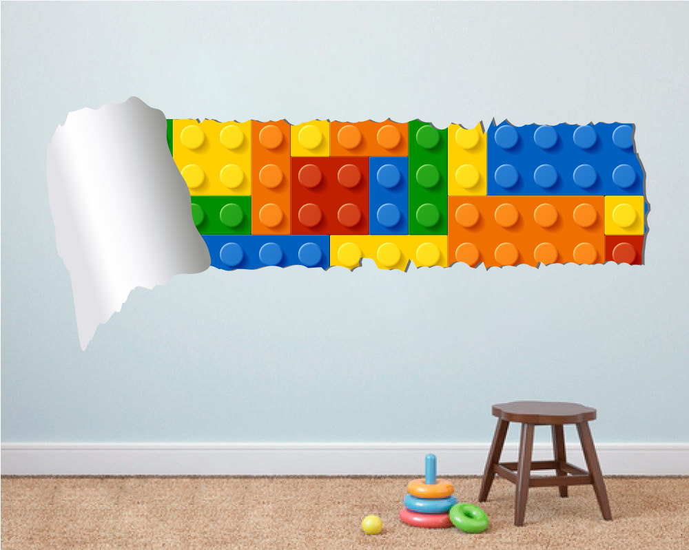 Lego Effect Style Torn Wall Decal Vinyl Sticker For Housewares Handmade And Designed Not